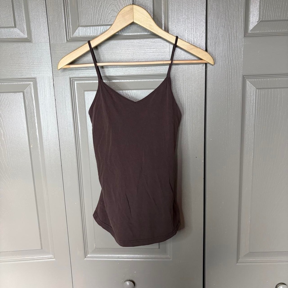 Forever 21 Brown Y2K Cami Top V-Neck Spaghetti Strap Camisole Small
